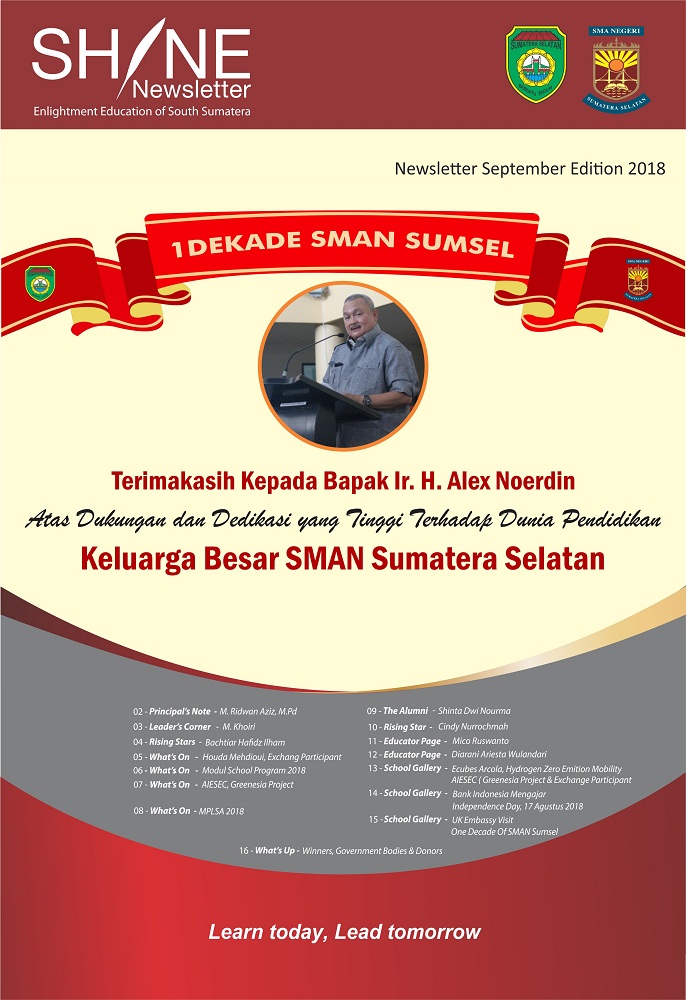 NEWSLETTER 2018 SEPTEMBER EDITION